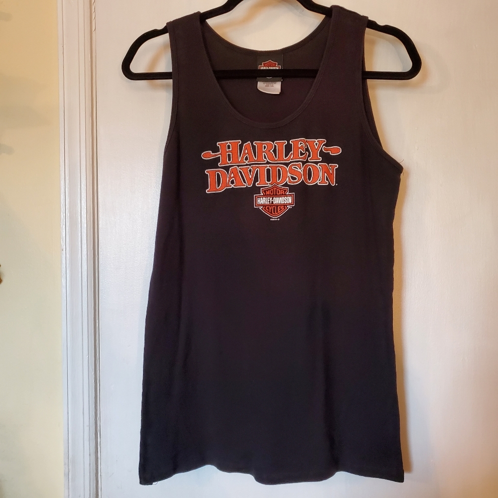 Harley-Davidson 2x black and orange tank top